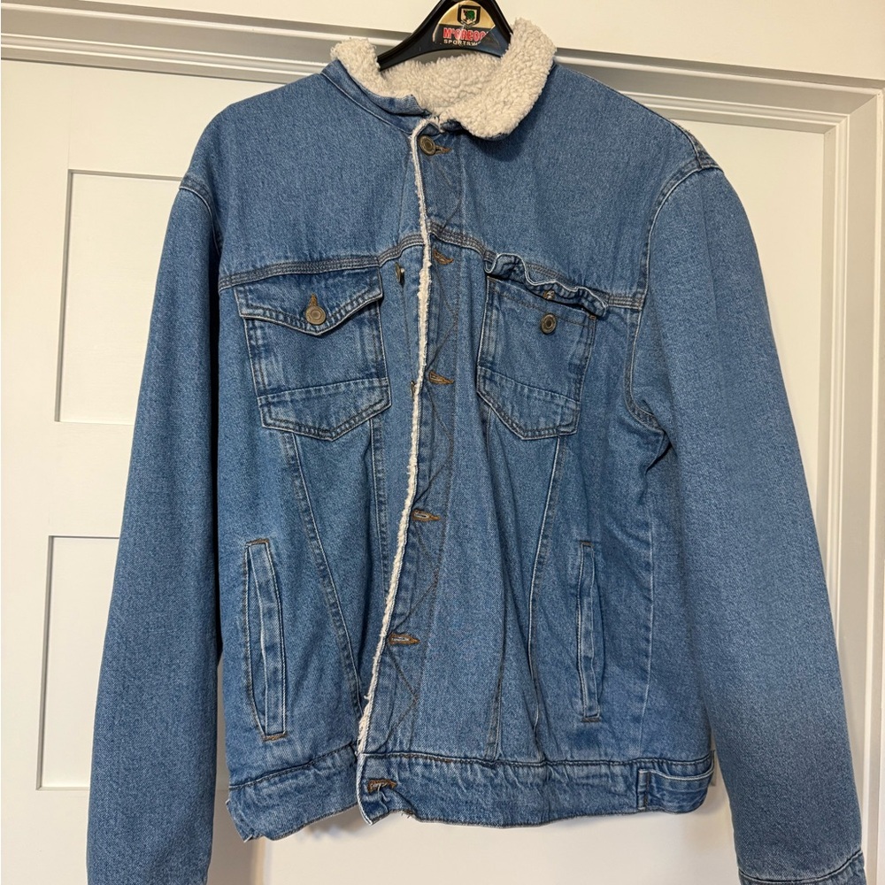 Denim Sherpa-Lined Jacket